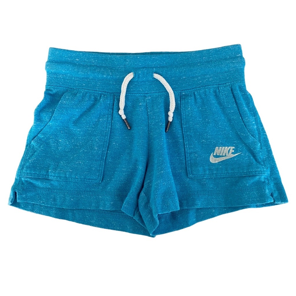 Nike Kids Sportswear Gym Vintage Blue Drawstring Shorts Girl's Size 6